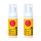 Two bottles of travel size nixit menstrual cup cleanser and vulva wash are side by side